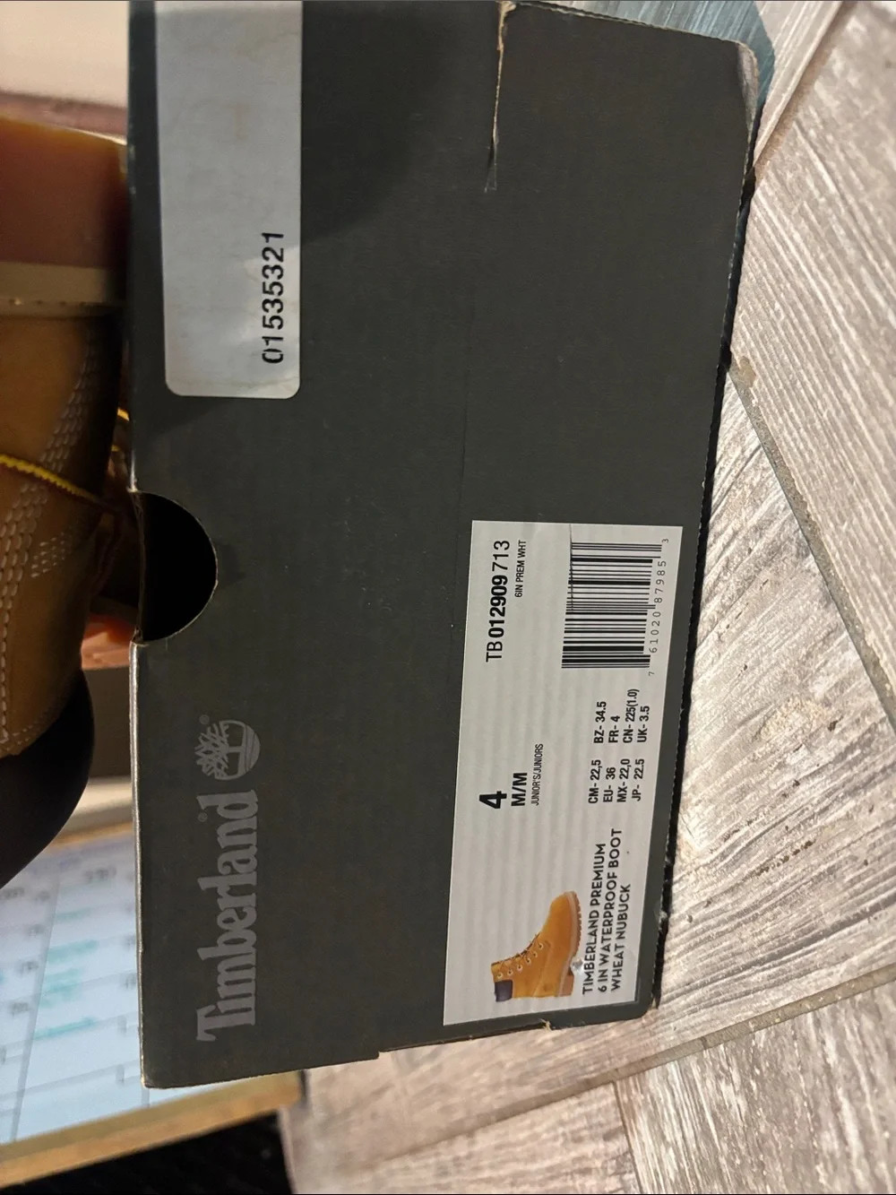 Timberland Kids Wheat Tan/Nubuck Lace-Up Work Boots